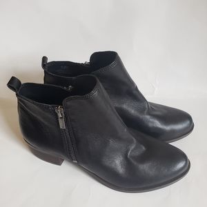 Lucky Brand Basel Black Leather Ankle Boots